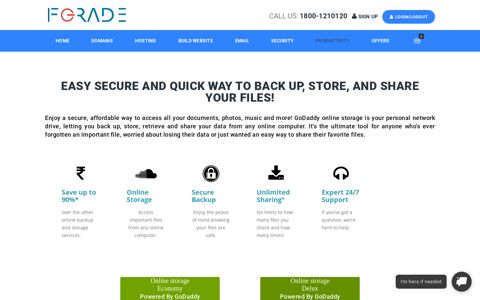 GoDaddy online storage - Fgrade | GoDaddy Authorised ...