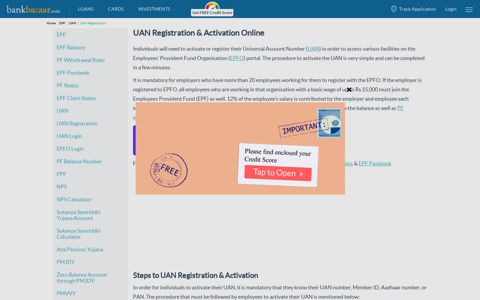 UAN Registration Online & UAN Activation Process