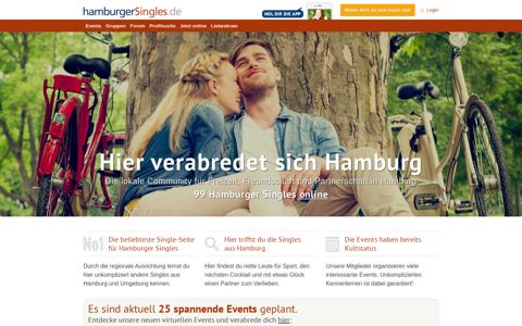 Die Dating App für Hamburg zum Flirten, Feiern, Verabreden