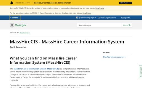 MassHireCIS - MassHire Career Information System | Mass.gov