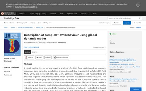 Description of complex flow behaviour using global dynamic ...