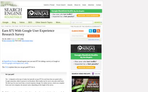 Earn $75 With Google User Experience Research Survey