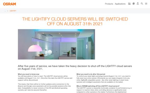 Smart lighting Solutions by LIGHTIFY | Light is OSRAM