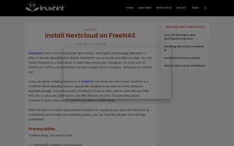 Install Nextcloud on FreeNAS – Linux Hint
