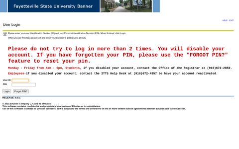 User Login - fayetteville state university