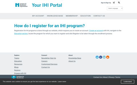 Registration for an IHI Program or Event