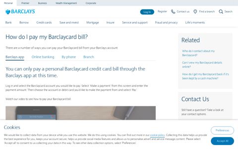 How do I pay my Barclaycard bill? | Barclays