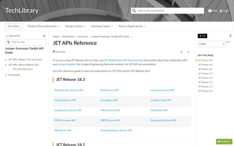 JET APIs Reference - TechLibrary - Juniper Networks