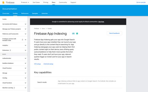 Firebase App Indexing - Google