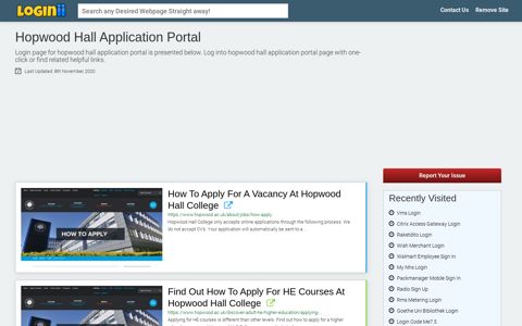 Hopwood Hall Application Portal - Loginii.com