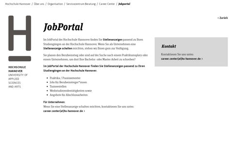 Jobportal – Hochschule Hannover