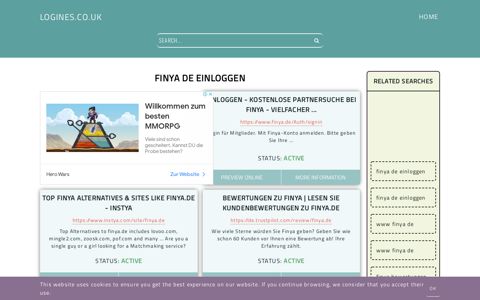finya de einloggen - General Information about Login