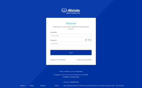 Secure Login - Allstate Identity Protection
