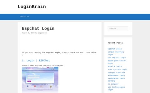Espchat - Login | Espchat - LoginBrain