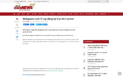 Webgame Linh Vương đăng ký hợp nhất server - VTC News