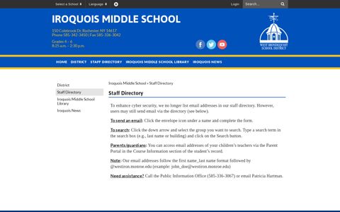 Staff Directory - Iroquois Middle School