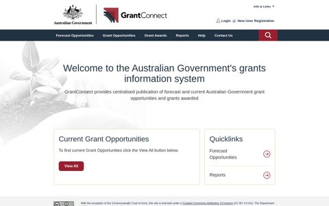 GrantConnect Homepage: GrantConnect
