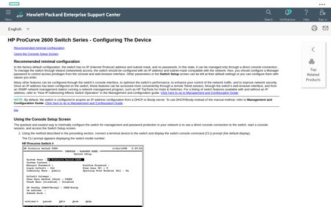 HP ProCurve 2600 Switch Series - Configuring The Device