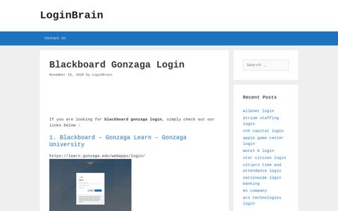 blackboard gonzaga login - LoginBrain
