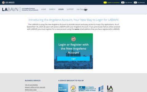 Login or Register with the New Angeleno Account - City of Los ...