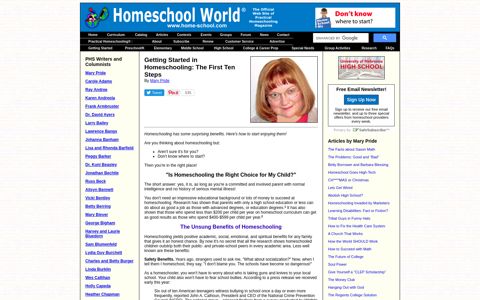 Getting Started in Homeschooling: The First Ten Steps ...