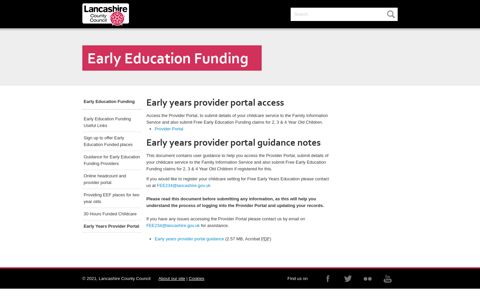 Early Education Funding - Early Years Provider Portal