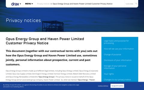 Opus Energy Group and Haven Power Limited Customer ...