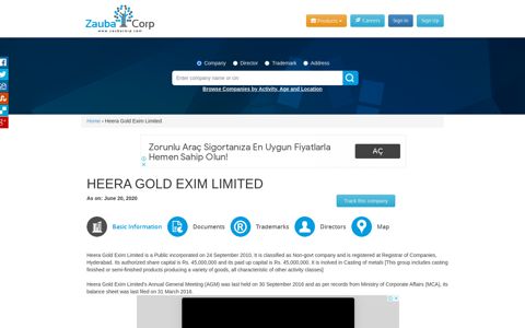 HEERA GOLD EXIM LIMITED - Company, directors and ...