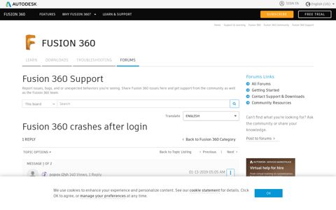 Fusion 360 crashes after login - Autodesk Community - Fusion ...