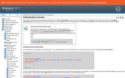 Authentication overview - Kentico CMS 7.0 Developer's Guide