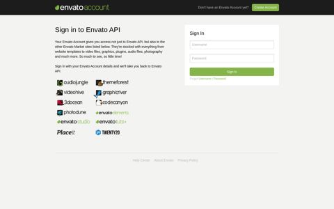 Envato Account - Envato API