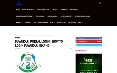 FUWUKARI PORTAL LOGIN | HOW TO LOGIN fuwukari.edu ...