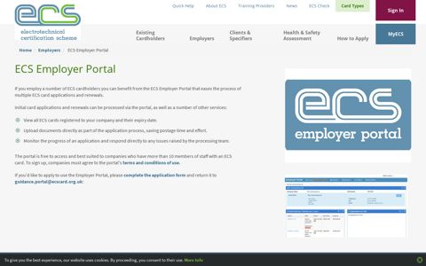 ECS Employer Portal | Electrotechnical Certification Scheme