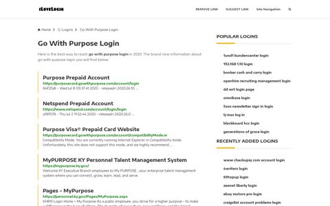 Go With Purpose Login ❤️ One Click Access - iLoveLogin