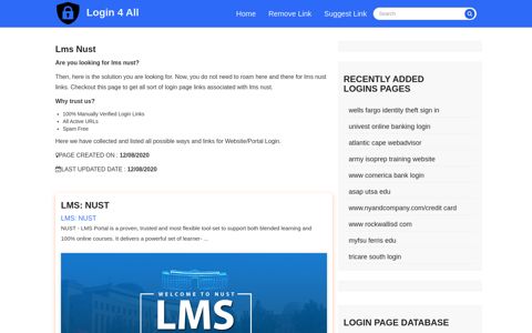lms nust - Official Login Page [100% Verified] - Login 4 All