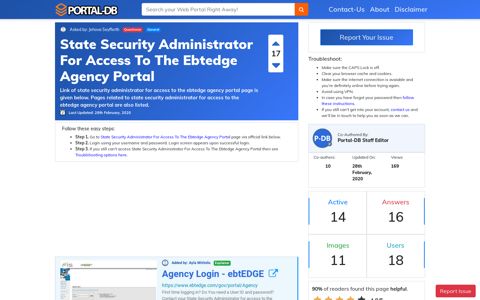 State Security Administrator For Access To The Ebtedge ...