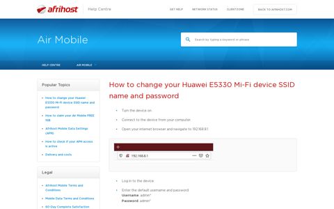How to change your Huawei E5330 Mi-Fi device SSID name ...
