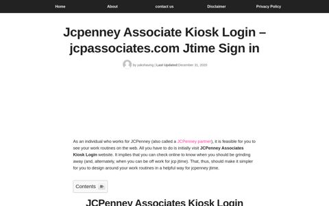 Jcpenney Associate Kiosk Login - jcpassociates.com Jtime ...