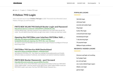 Fritzbox 7113 Login ❤️ One Click Access - iLoveLogin