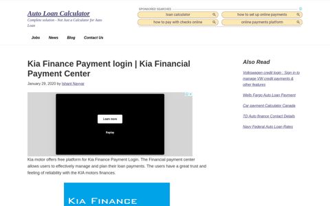 Kia Finance Payment login | Kia Financial Payment Center ...