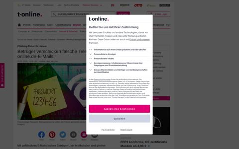 Phishing: Betrüger verschicken falsche Telekom- und t-online ...