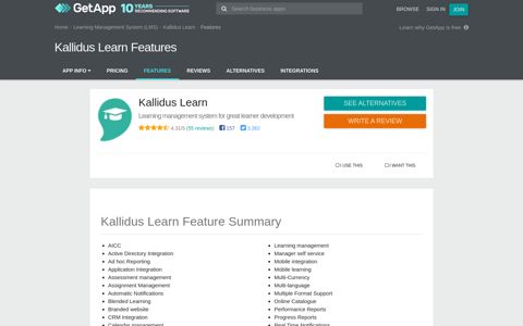 Kallidus Learn Features & Capabilities | GetApp®