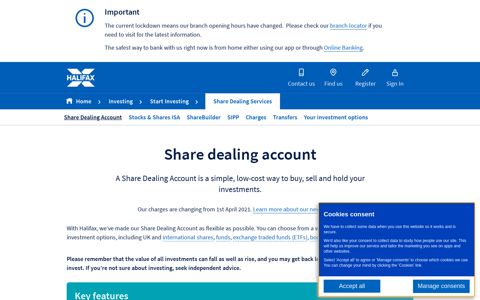 Share Dealing Account | Investing | Halifax