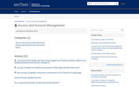 Knowledge Base - Access and Account Management