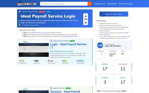 Ideal Payroll Service Login - Logins-DB