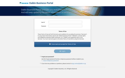 Log In | Daikin Business Portal