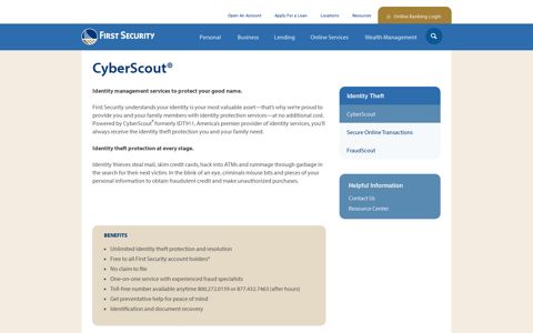 CyberScout® - First Security
