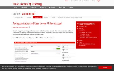 Adding an Authorized User to your Online Account | Student ...
