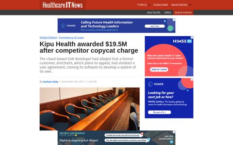 Kipu Health awarded $19.5M after competitor copycat charge ...