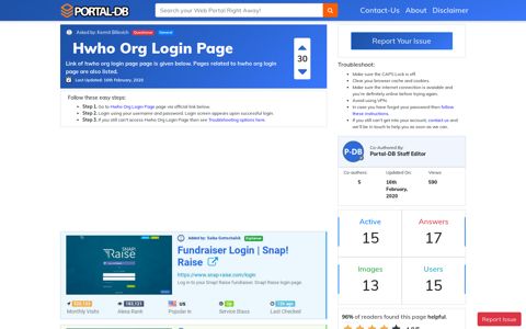 Hwho Org Login Page